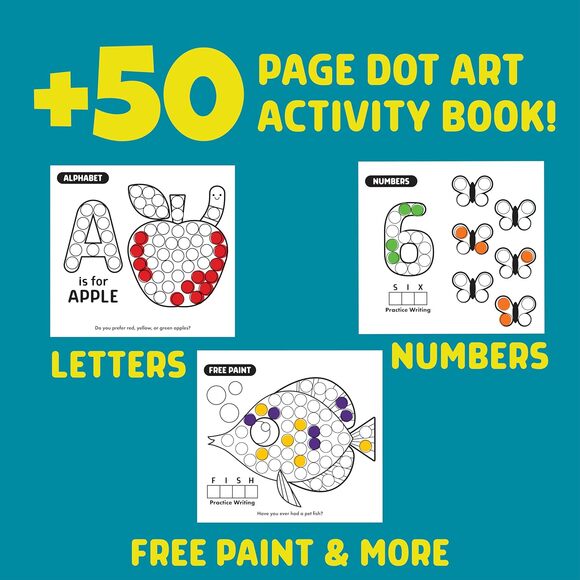 Chuckle & Roar Dot Art Activity Kit Mess Free Washable Markers Coloring Book - Picture 2 of 2